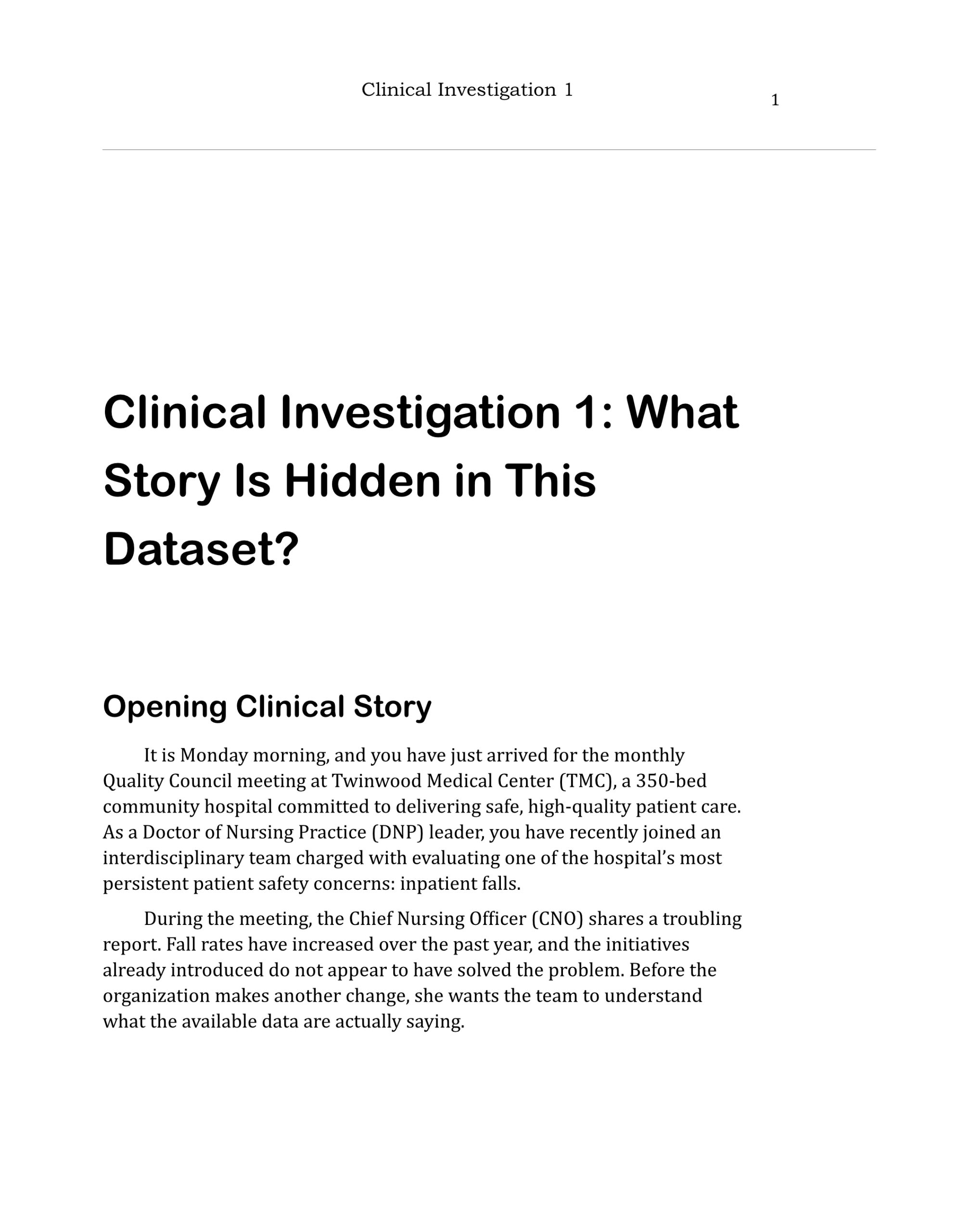 Clinical Investigation 1 preview page 1